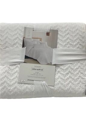 Joie White Full/Queen Cotton Quilt Set 88”x92”